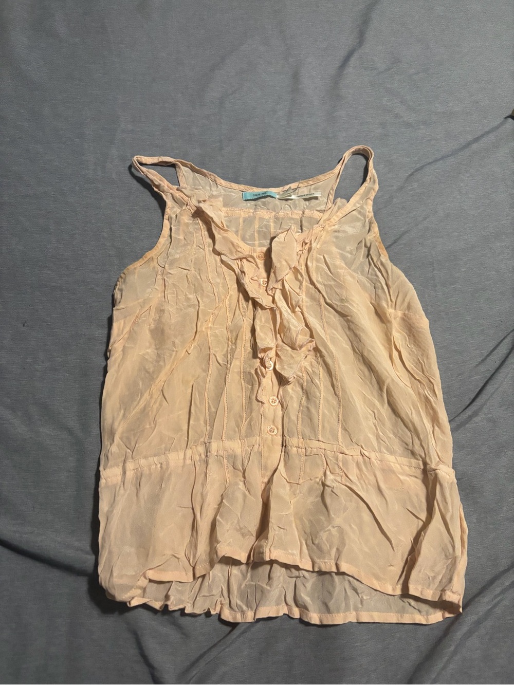 Kimchi Blue Peach Ruffle-Front Sleeveless Blouse